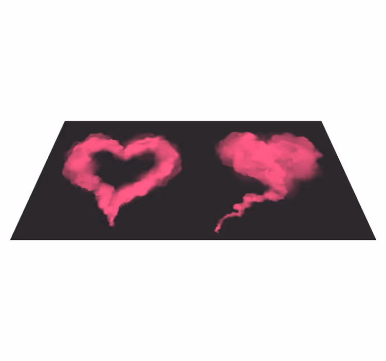 Pink heart haze bedroom vinyl rug - TenStickers
