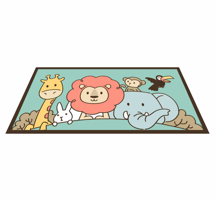 Zoo Handtufted animal print vinyl rug - TenStickers