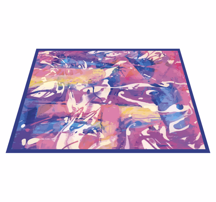 Colorful abstract swirl textured vinyl rug - TenStickers