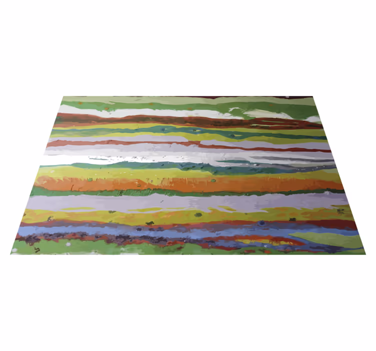Vibrant painted colours striped vinyl rug - TenStickers