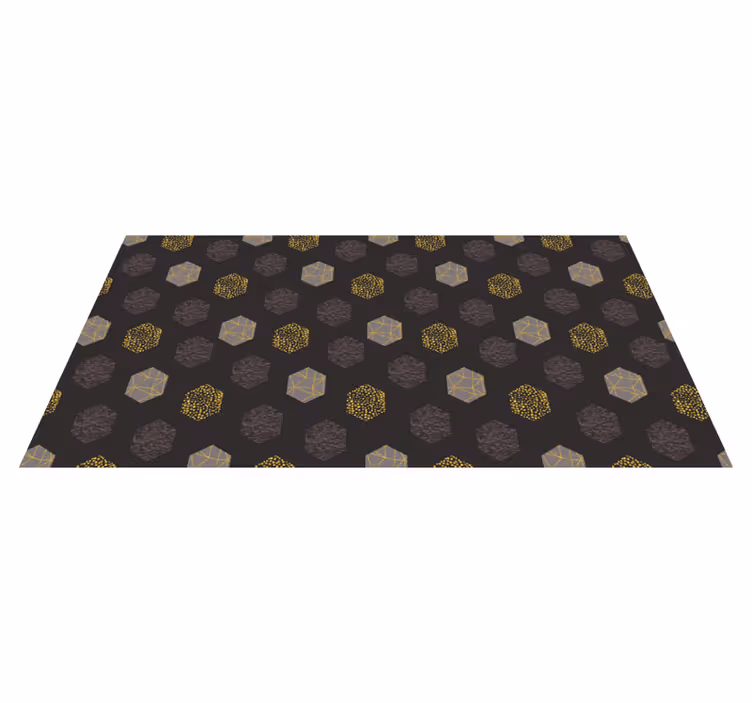 Textured Hexagon Pattern geometric vinyl rug - TenStickers
