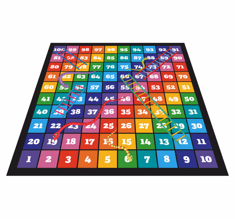 Game vinyl rug snakes and ladders - TenStickers