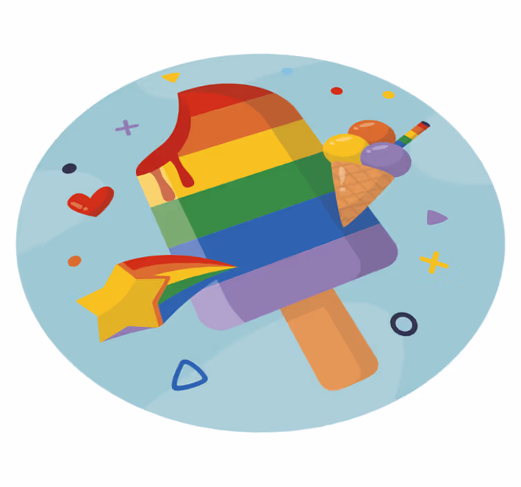 Ice lollies rainbow modern vinyl rug - TenStickers