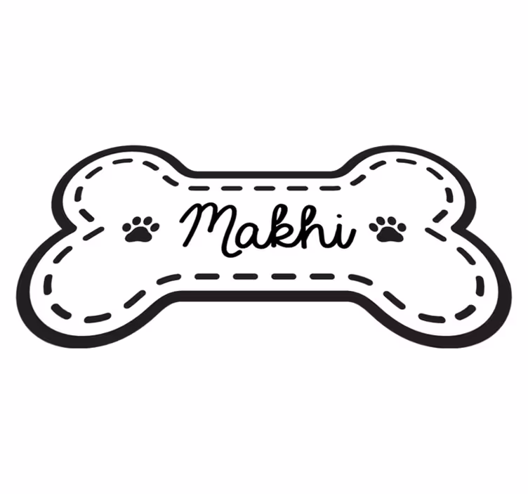 Dog bone shape custom vinyl rug - TenStickers