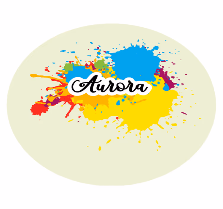 Splash artwork with name textured vinyl rug - TenStickers