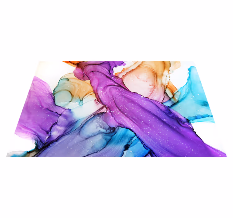 Bathroom vinyl rug abstract fluid swirls - TenStickers