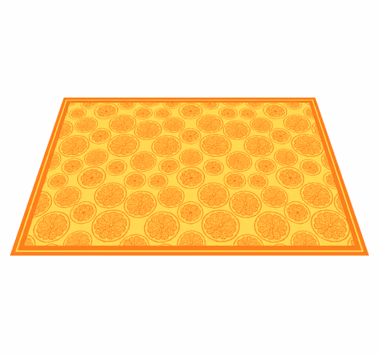 Floral vinyl rug citrus slice design - TenStickers