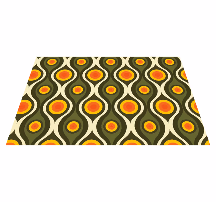 Retro Circle Emblem mosaic vinyl rug - TenStickers