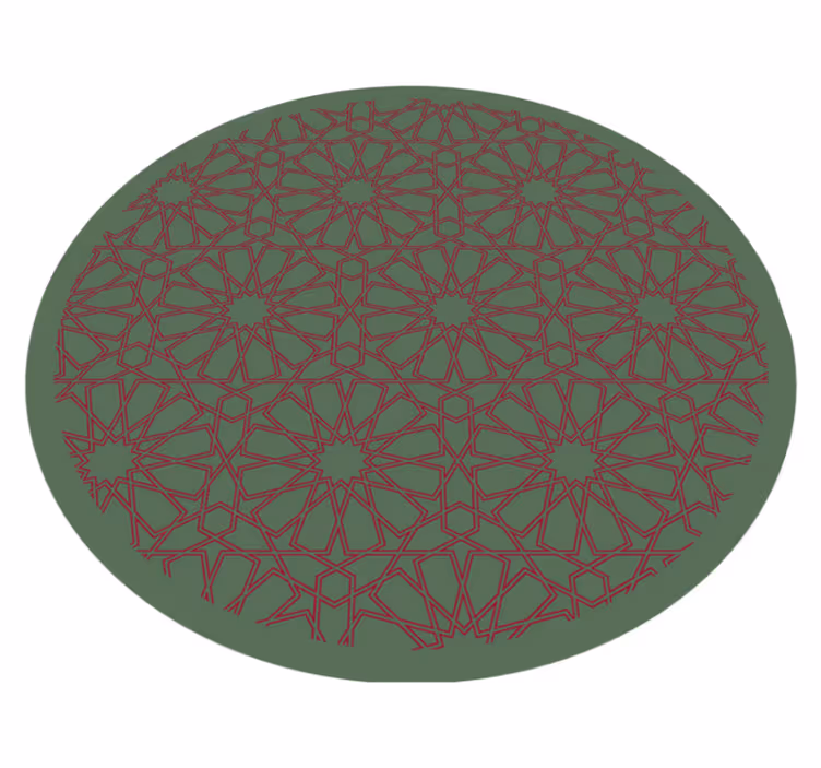 Mosaic vinyl rug with complex geometric design - TenStickers