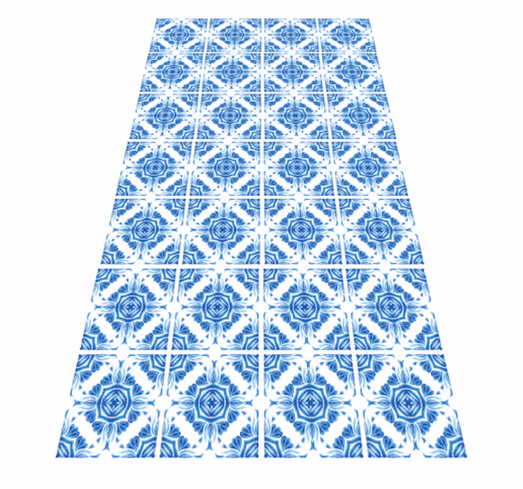 Classic Blue Pattern stone effect vinyl rug - TenStickers