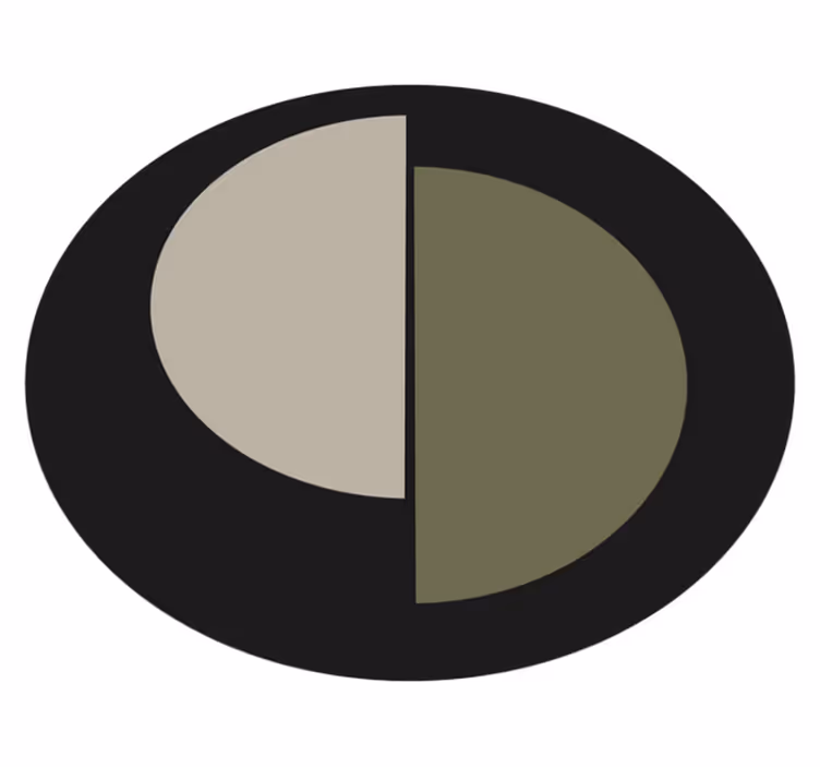 Two-Tone Oval minimal vinyl rug - TenStickers