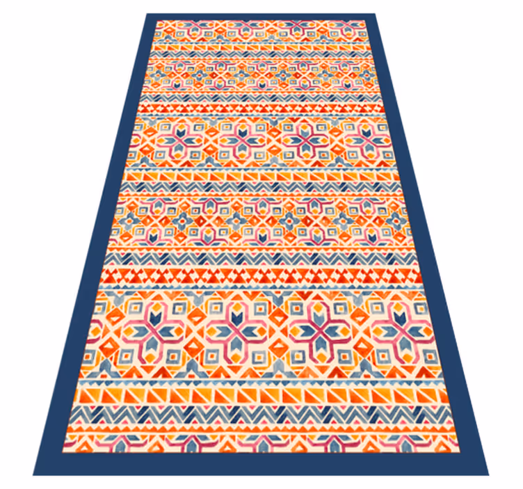 Vibrant geometric patterns world map vinyl rug - TenStickers