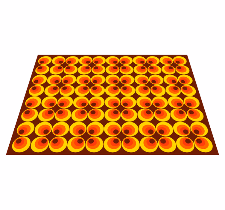 Vibrant Round Motifs textured vinyl rug - TenStickers