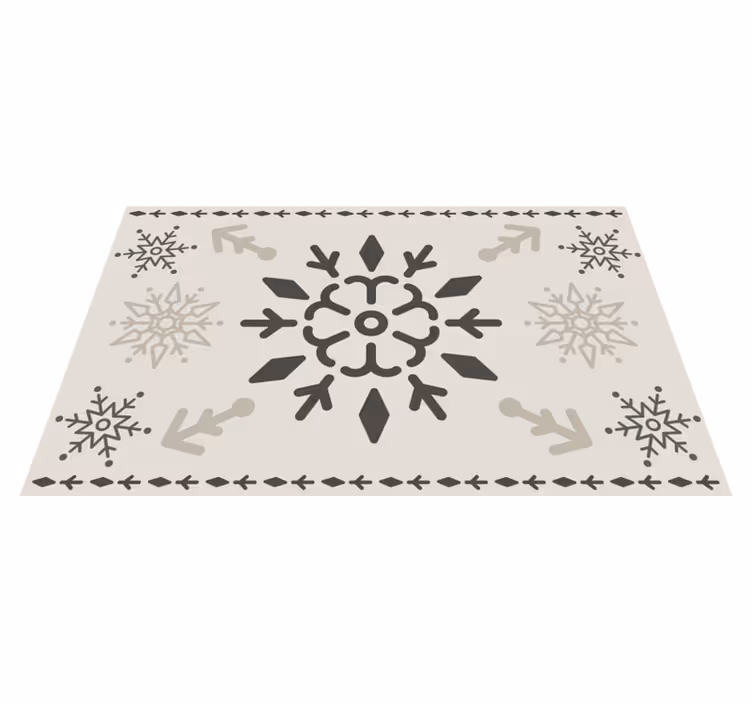 Geometric snowflake pattern Christmas vinyl rug - TenStickers