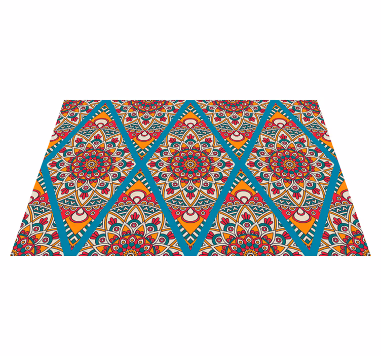 Lively colorful mandala vinyl rug - TenStickers