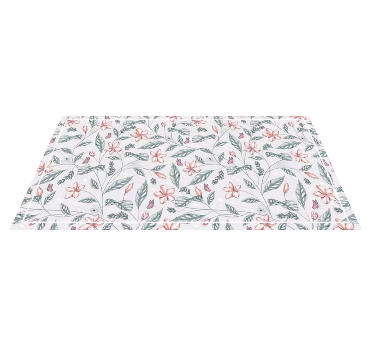 Floral vinyl rug floral greenery design - TenStickers
