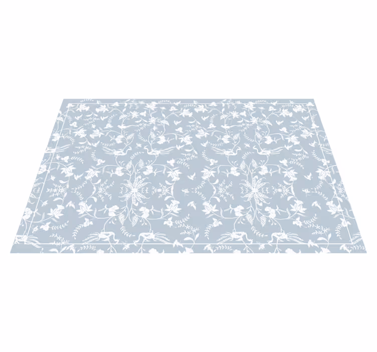 Sophisticated Botanical Motifs floral vinyl rug - TenStickers