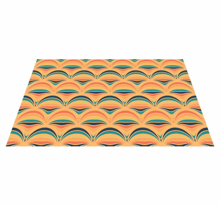 Colorful wave patterns vintage vinyl rug - TenStickers
