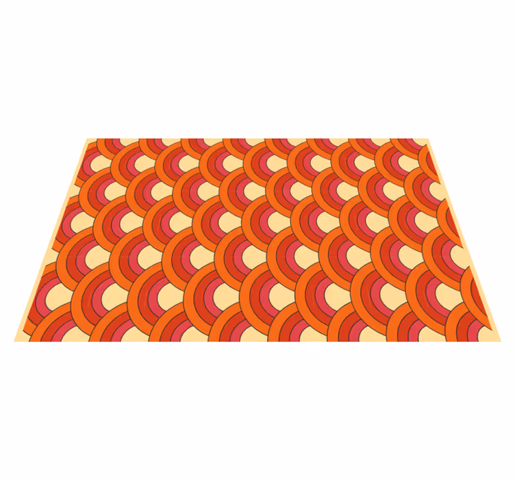 Vibrant Wave Motifs geometric vinyl rug - TenStickers