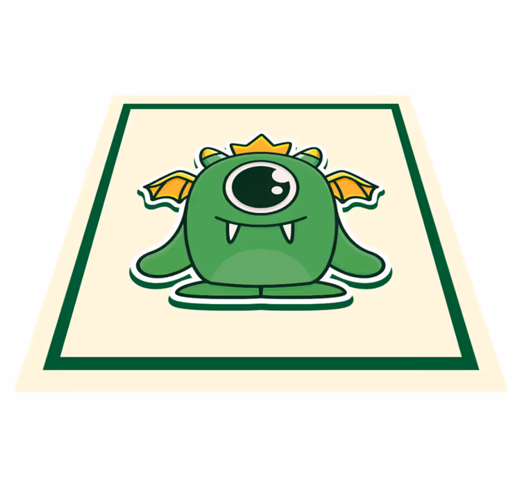 Green baby monster kids vinyl rug - TenStickers