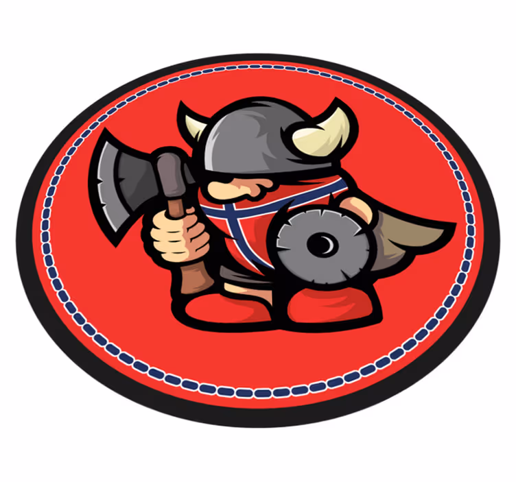 Viking Warrior Emblem kids vinyl rug - TenStickers