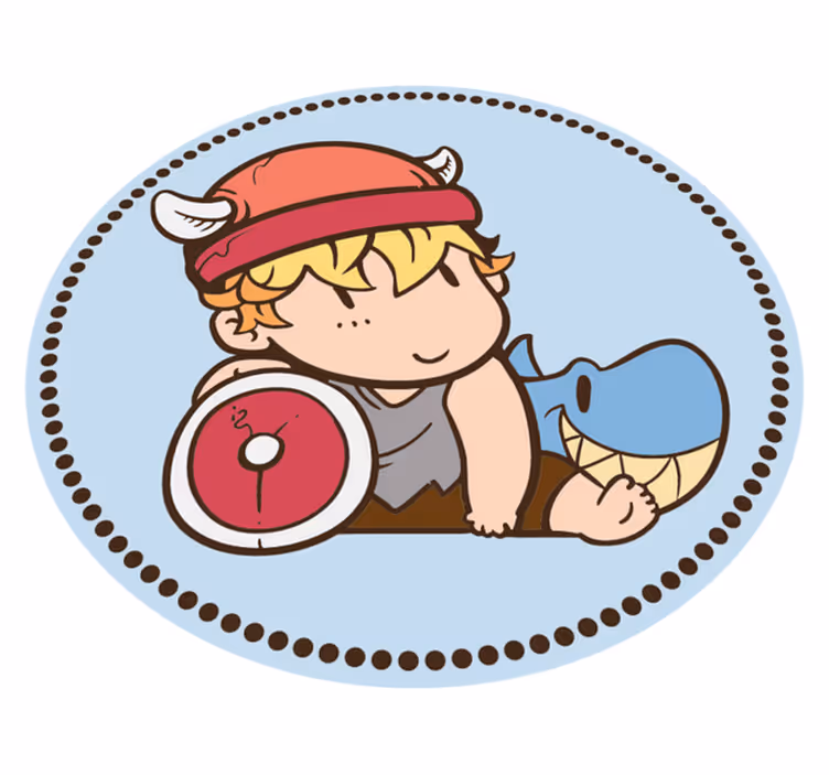 Kid viking warrior kids vinyl rug - TenStickers