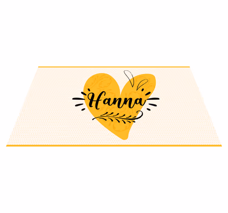 Custom orange heart teen vinyl rug - TenStickers