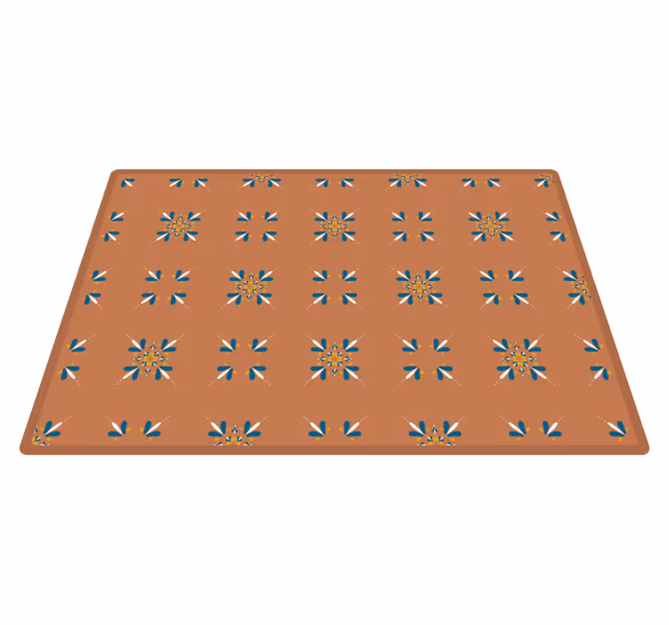Floral pattern blush kitchen vinyl rug - TenStickers
