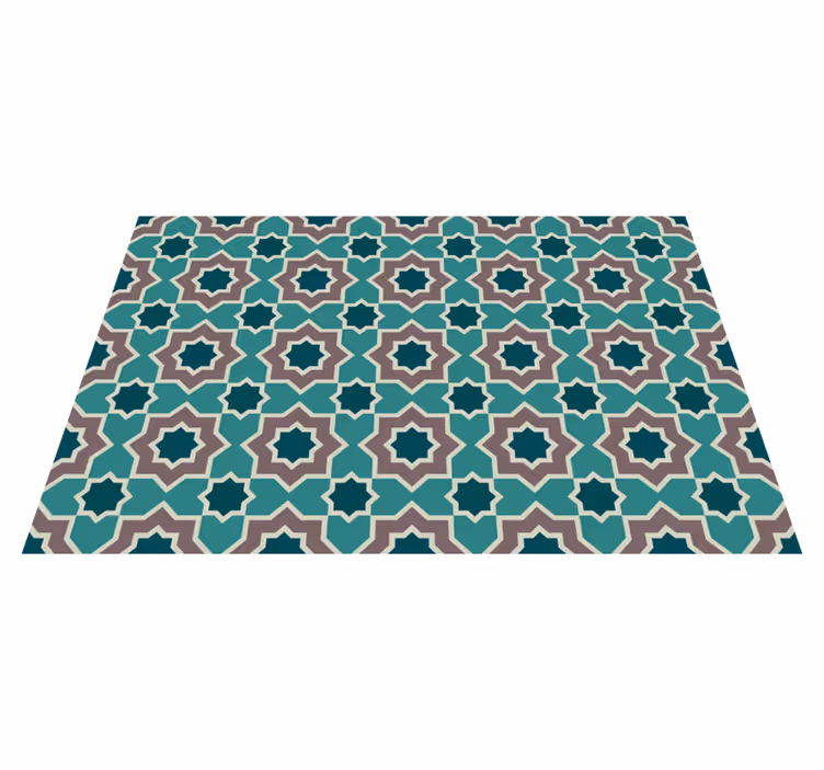 Mosaic vinyl rug with patterned star design - TenStickers