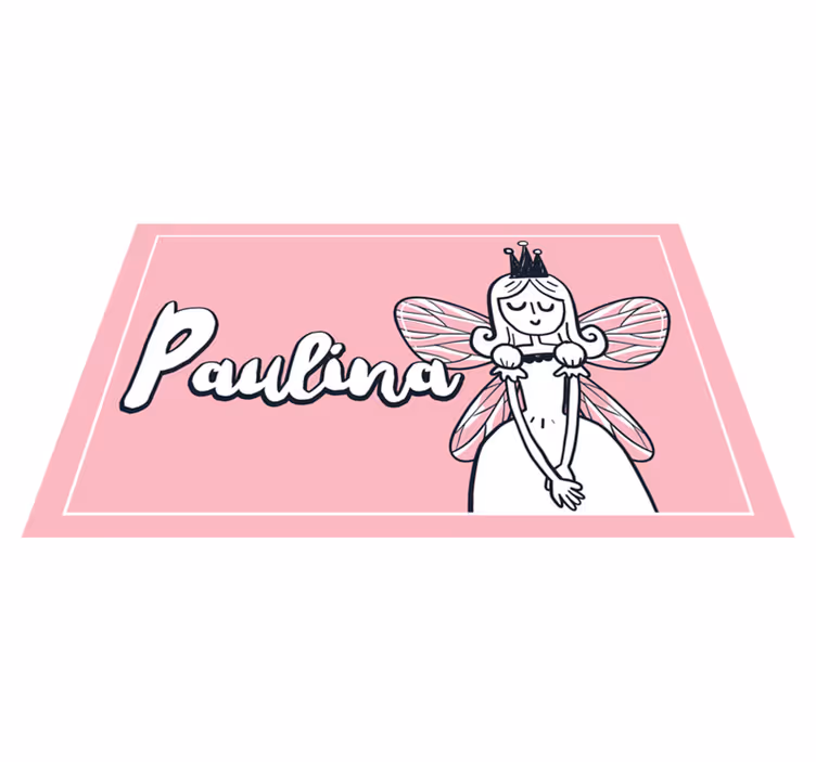 Fairy with name kids vinyl rug - TenStickers