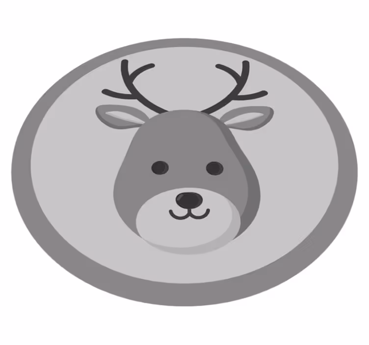 Greey baby deer nursery vinyl rug - TenStickers
