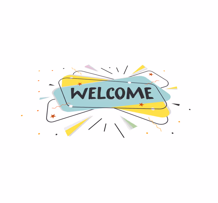 abstract welcome entrance hall tiles - TenStickers