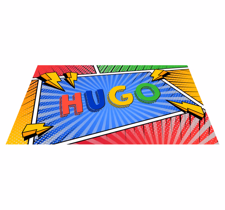 Colorful name with lightings kids vinyl rug - TenStickers
