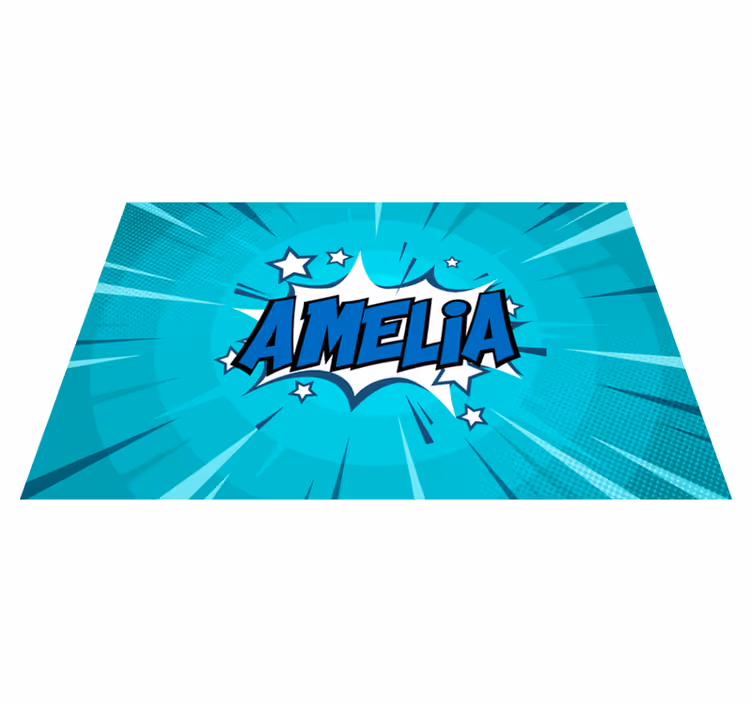 Comic style name teen vinyl rug - TenStickers
