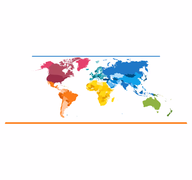 Colors of the World Map world map vinyl rug - TenStickers