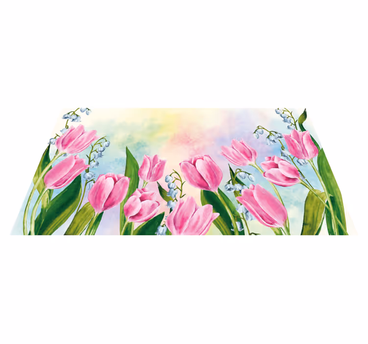 Floral vinyl rug tulip floral arrangement - TenStickers
