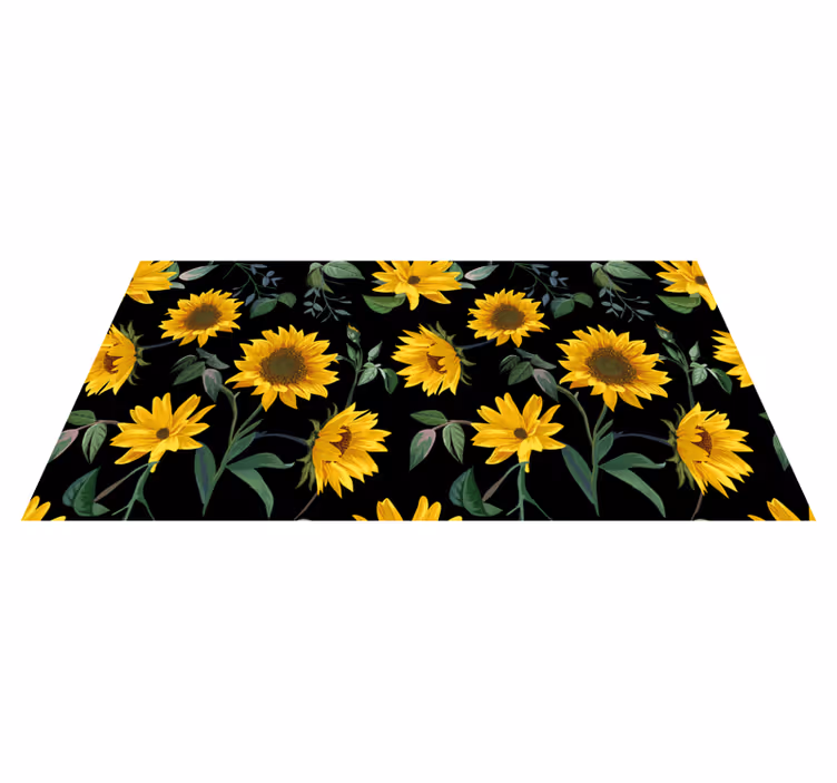 Sunflower floral pattern floral vinyl rug - TenStickers