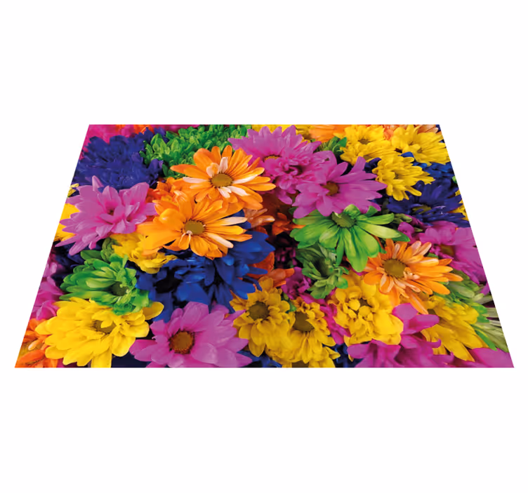Vibrant Bloom Arrangement floral vinyl rug - TenStickers