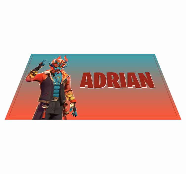 Gaming character with name teen vinyl rug - TenStickers