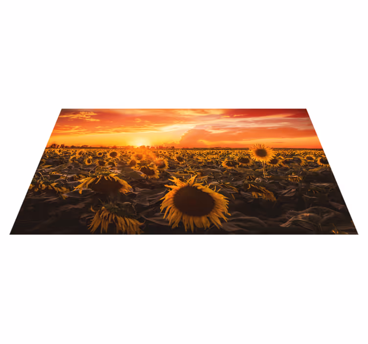 Sunflower Sunset Scene floral vinyl rug - TenStickers
