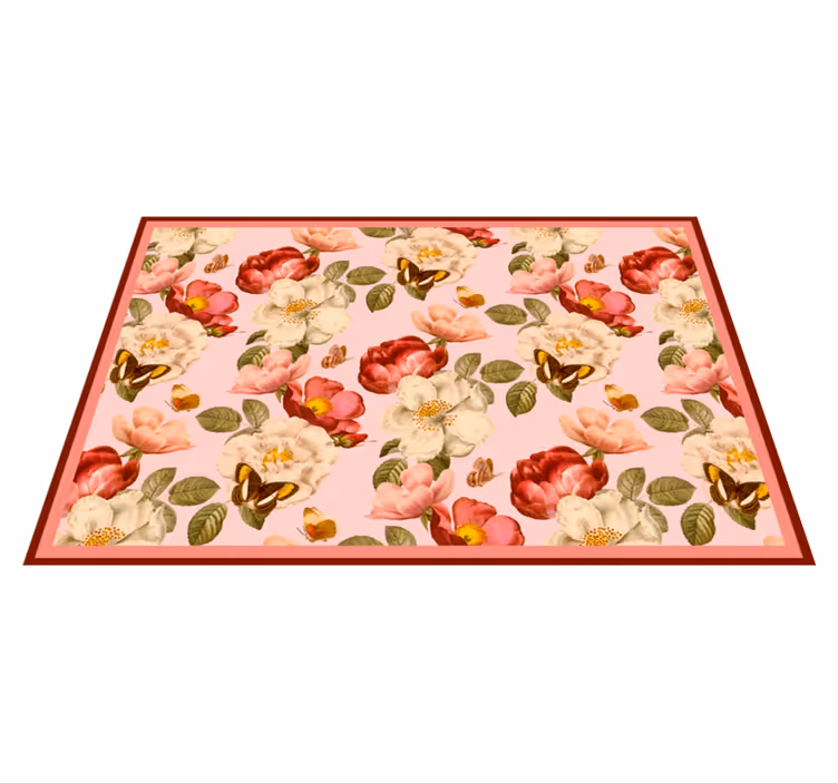 Floral Blossom Composition floral vinyl rug - TenStickers