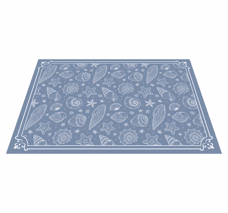 Ocean inspired shells bathroom vinyl rug - TenStickers