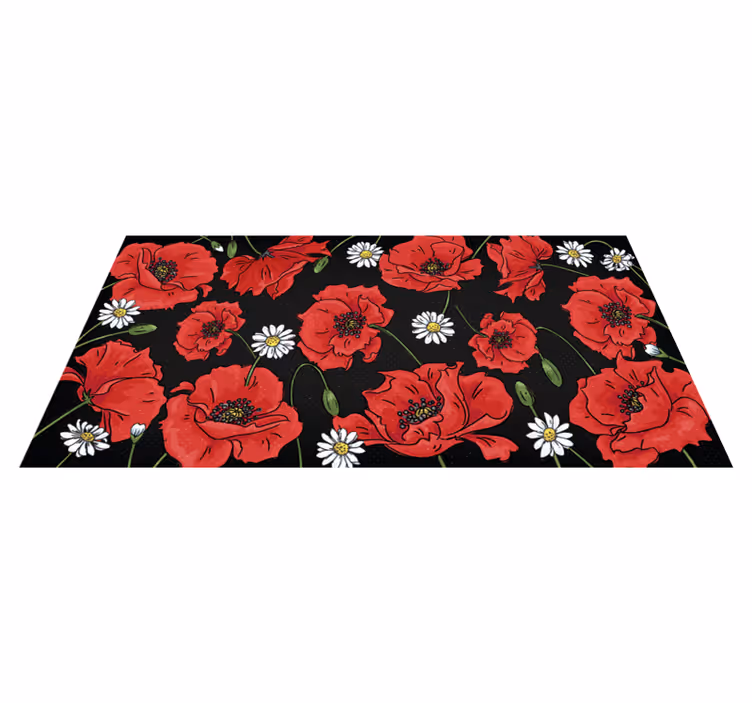 Bright Botanical Artwork floral vinyl rug - TenStickers