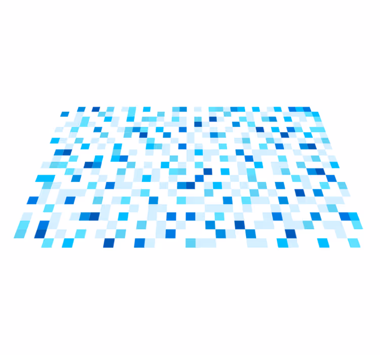 Blue Mosaic Motif tile vinyl rug - TenStickers