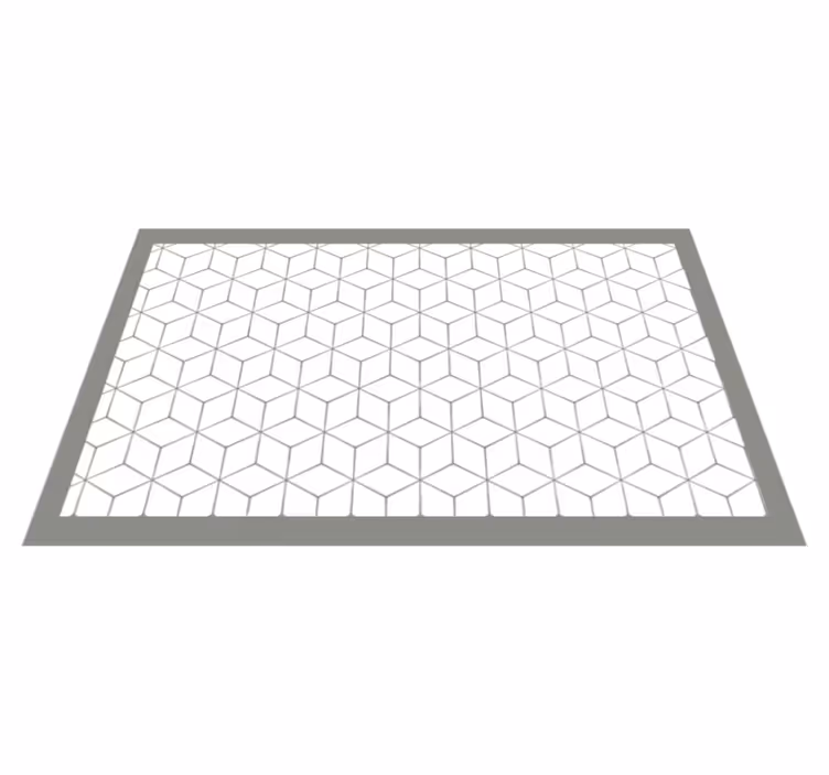 Geometric vinyl rug in hexagonal design - TenStickers