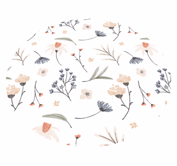 Minimalist elegant design floral vinyl rug - TenStickers