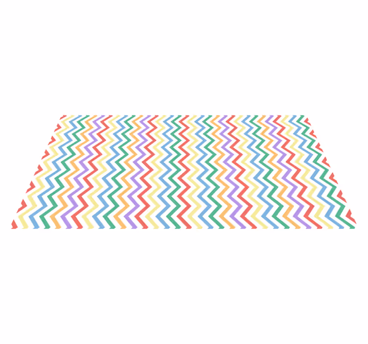 Vibrant Zigzag Motif geometric vinyl rug - TenStickers