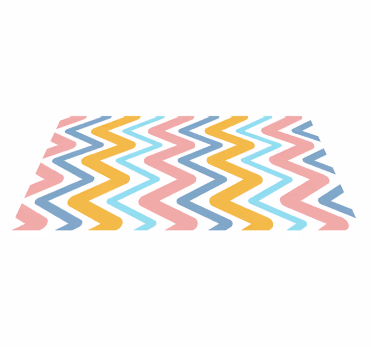 Lively Zigzag Concept geometric vinyl rug - TenStickers