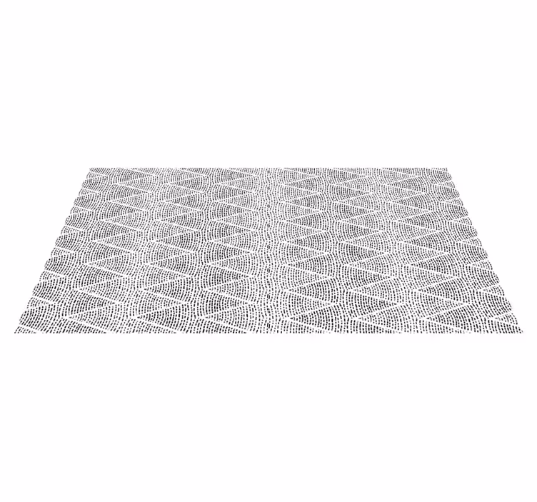 Triangle black waves Scandinavian vinyl rug - TenStickers
