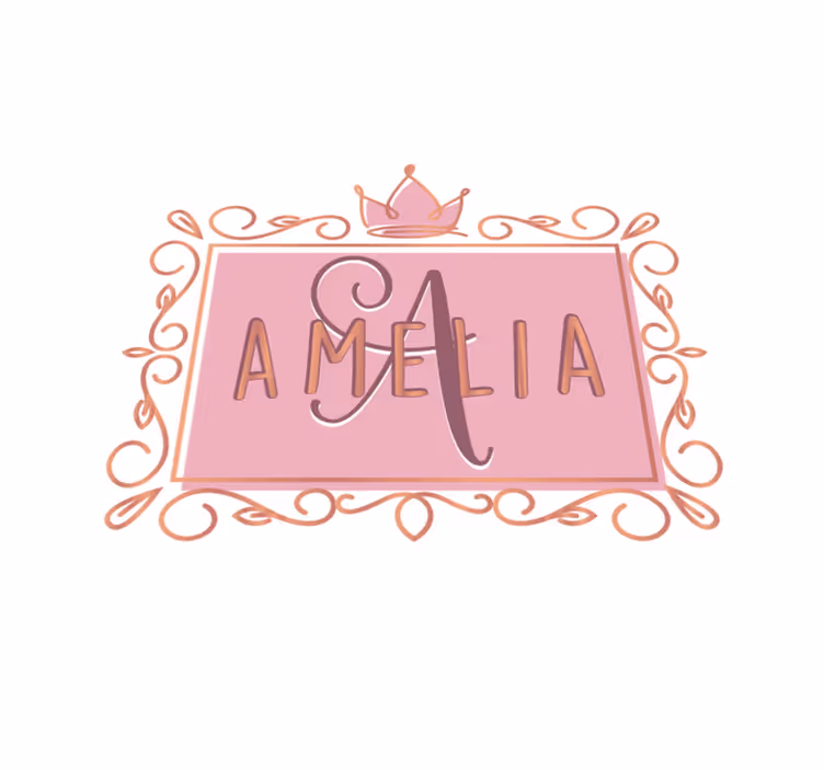 Personalized princess crown kids vinyl rug - TenStickers
